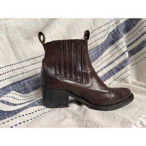 All Saints Womens Bonny Valley Brown Leather Ankle Boots Size EU 37 Western City
